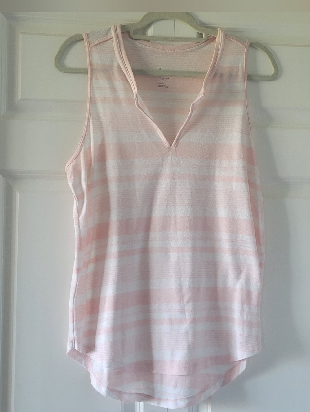 A New Day Womens Size Large Striped Airy Sleeveless Top